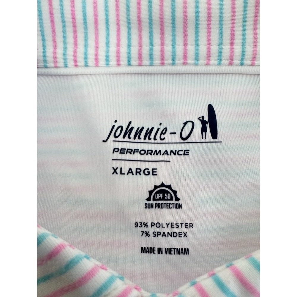 NWT johnnie-O VIK Striped Golf Performance Jersey Polo Shirt Porto Pink Mens XL - Picture 5 of 10